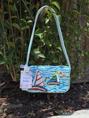 Viral Sailboat Dolphin Beaded Bag